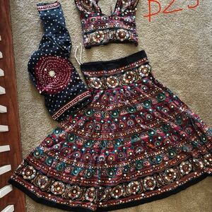 Colorful Bohemian Skirt and Top Set